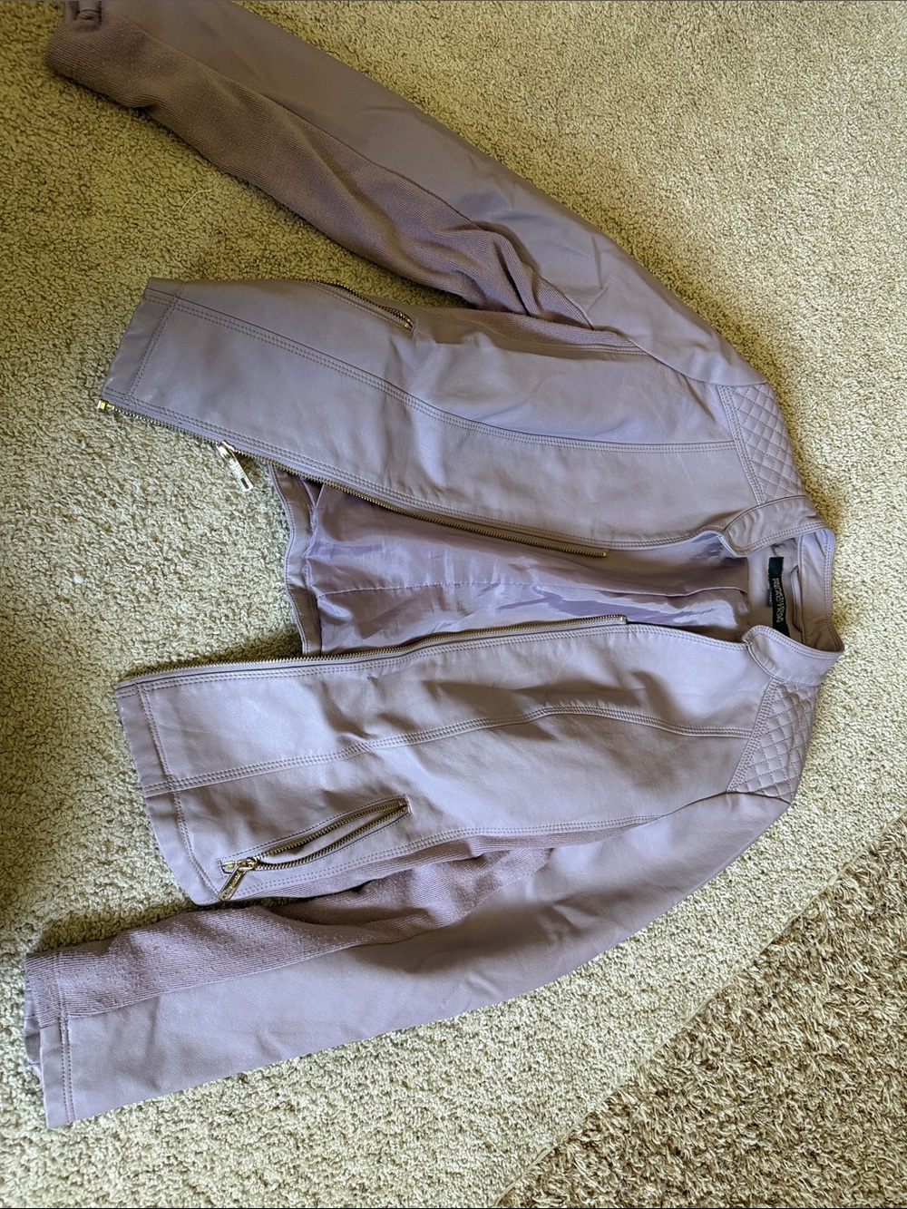Kenneth Cole Reaction Lavender Faux Leather Jacket